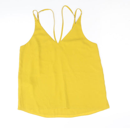 Womens UK Size 10 Topshop Yellow Basic Tank