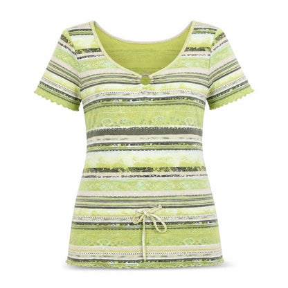 Womens UK Size 14 Via Appia Green Basic T-Shirt