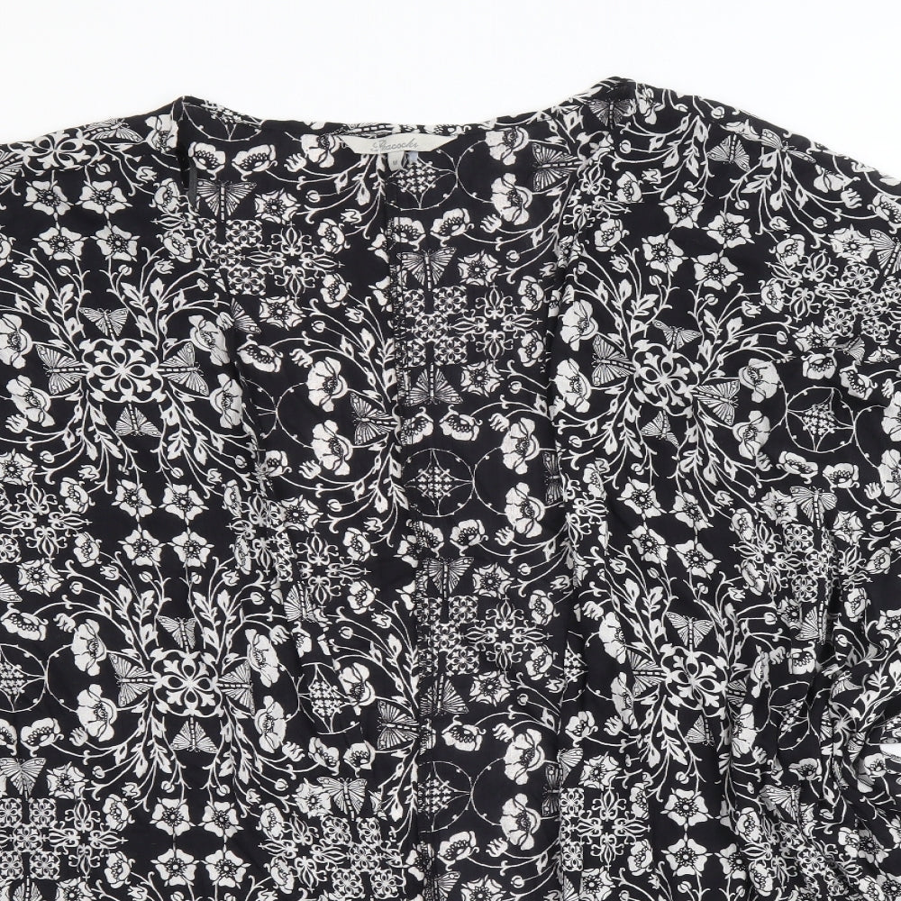 Womens UK Size M Peacocks Black Basic Blouse