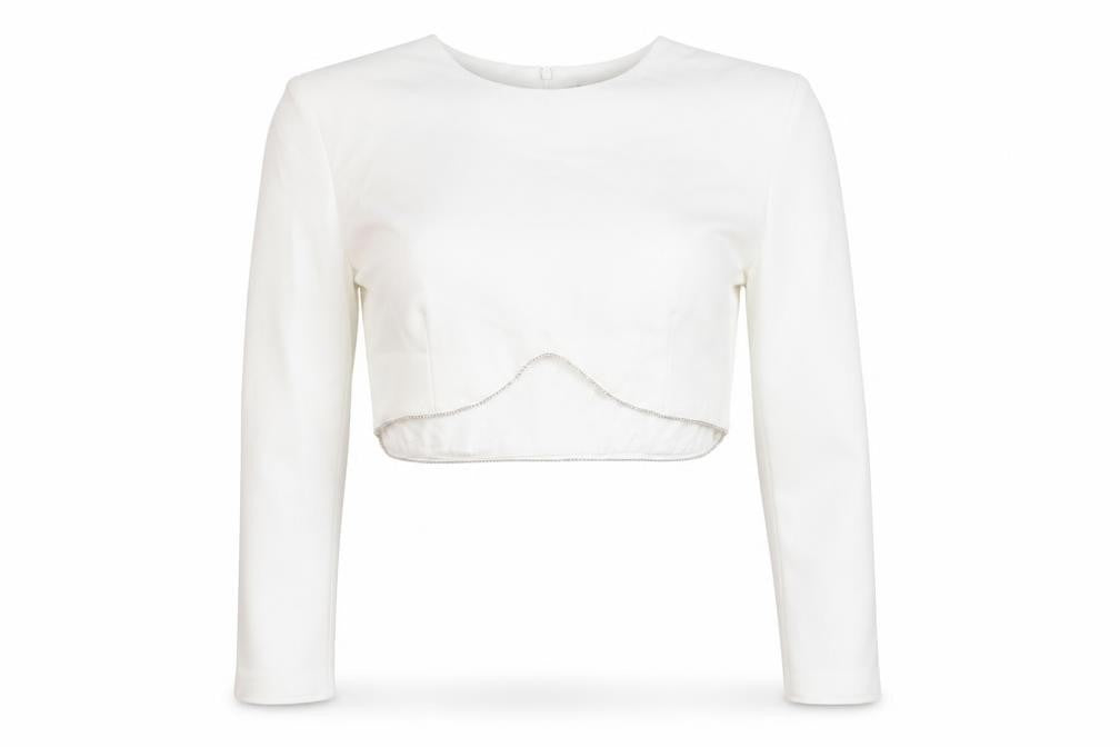 Womens UK Size XL Zara White Cropped Blouse