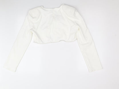 Womens UK Size XL Zara White Cropped Blouse