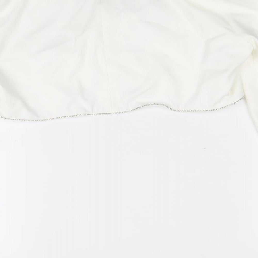 Womens UK Size XL Zara White Cropped Blouse