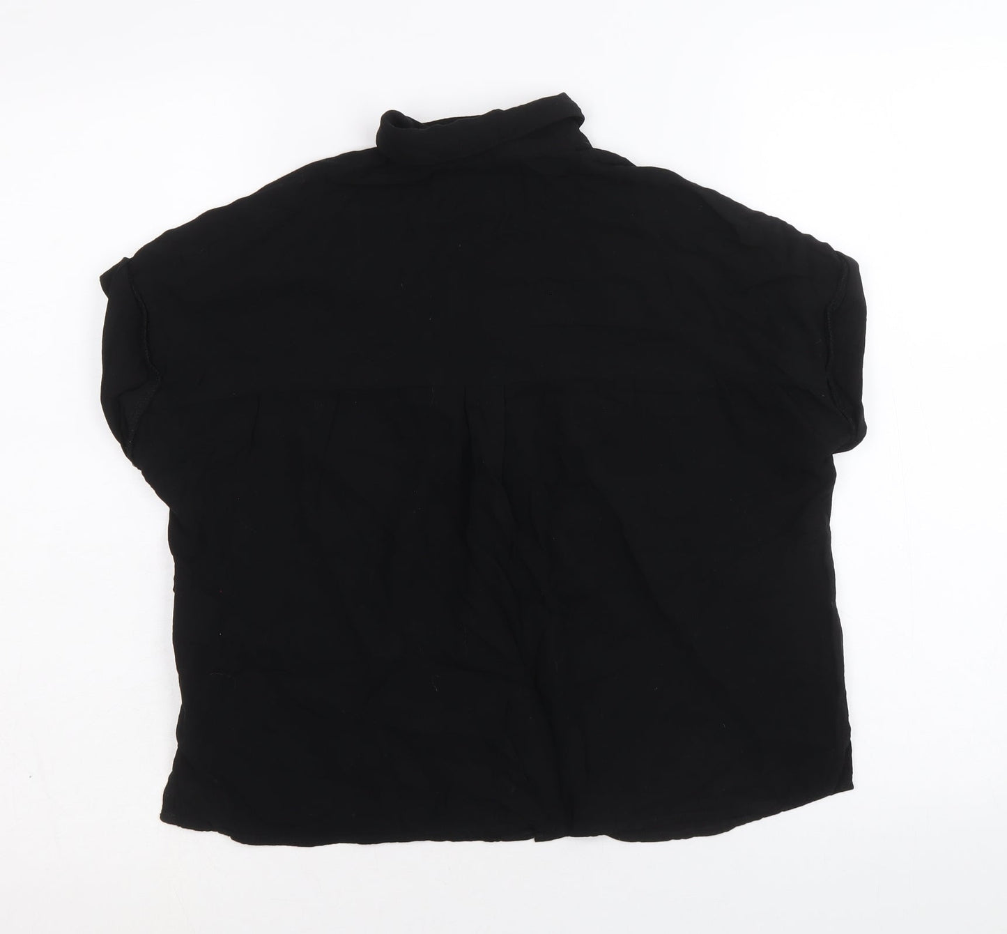 Womens UK Size 8 New Look Black Basic Button-Up