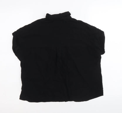 Womens UK Size 8 New Look Black Basic Button-Up