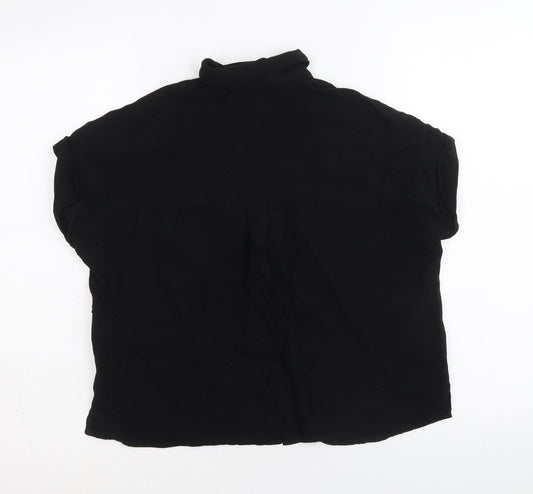 Womens UK Size 8 New Look Black Basic Button-Up
