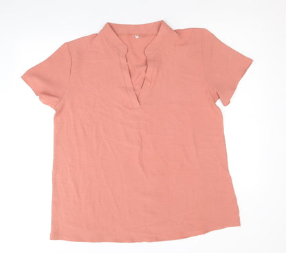 Womens UK Size XL Preworn Pink Basic Blouse