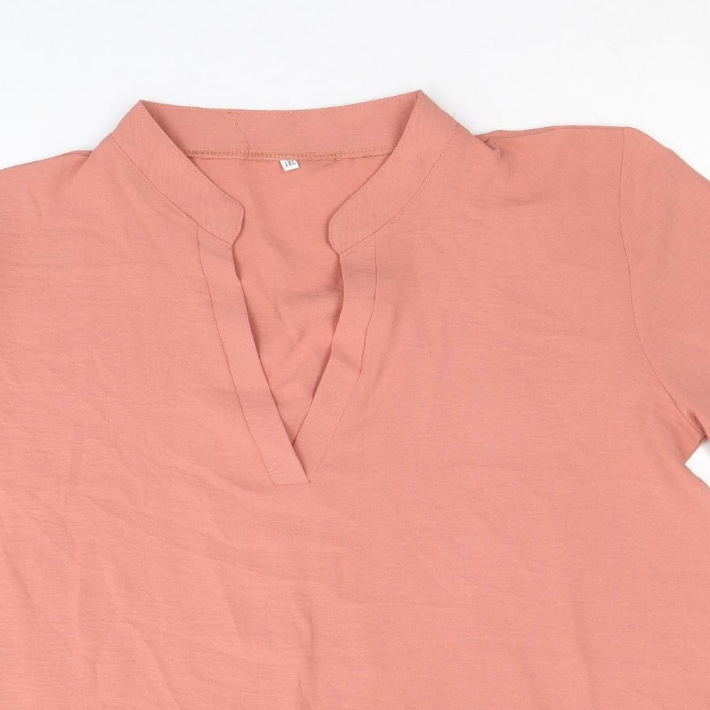Womens UK Size XL Preworn Pink Basic Blouse