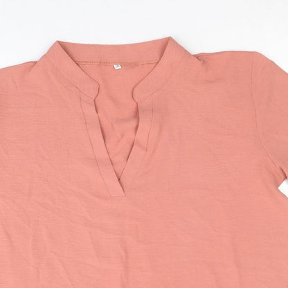 Womens UK Size XL Preworn Pink Basic Blouse