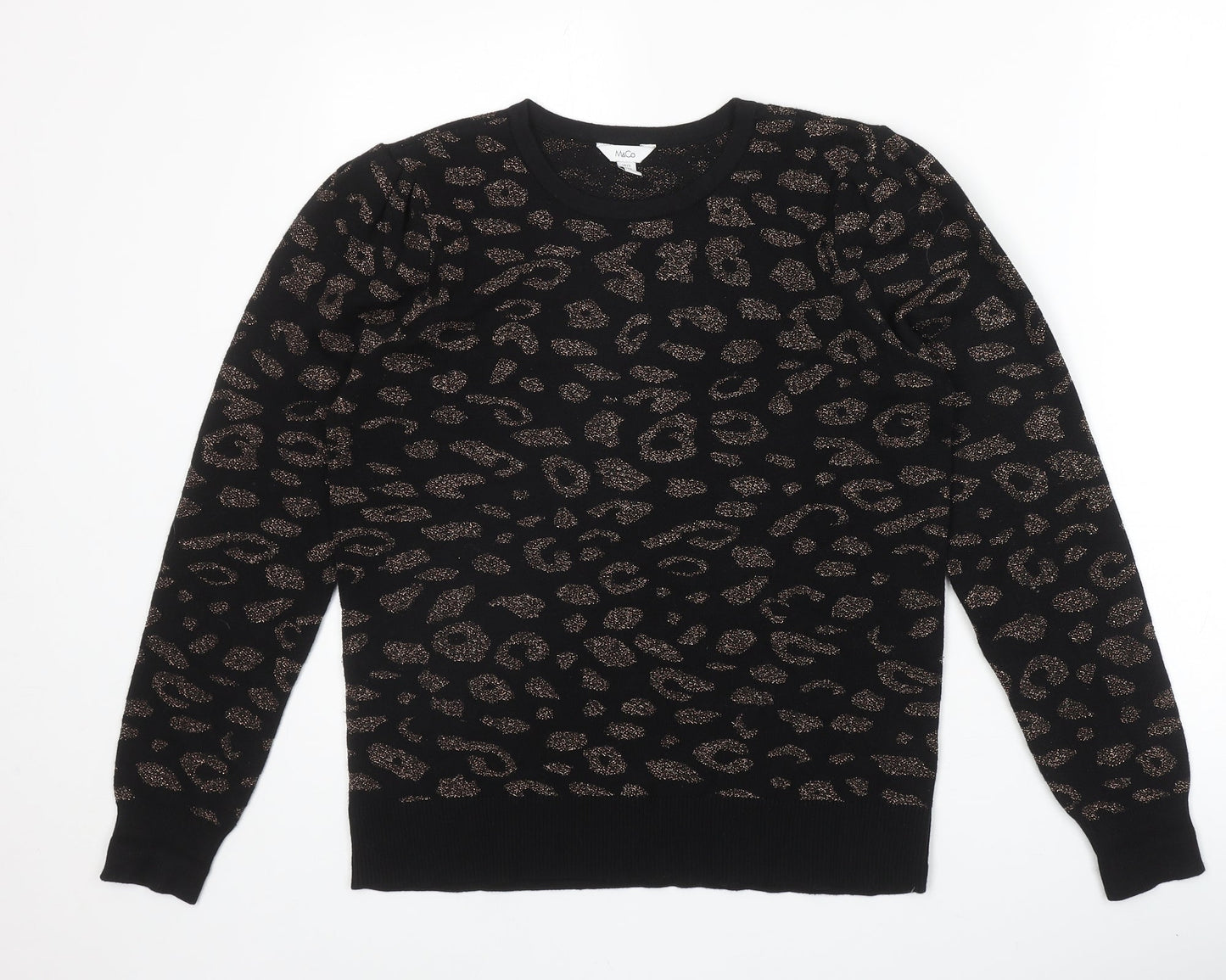 Womens UK Size 10 M&Co Black Pullover Jumper