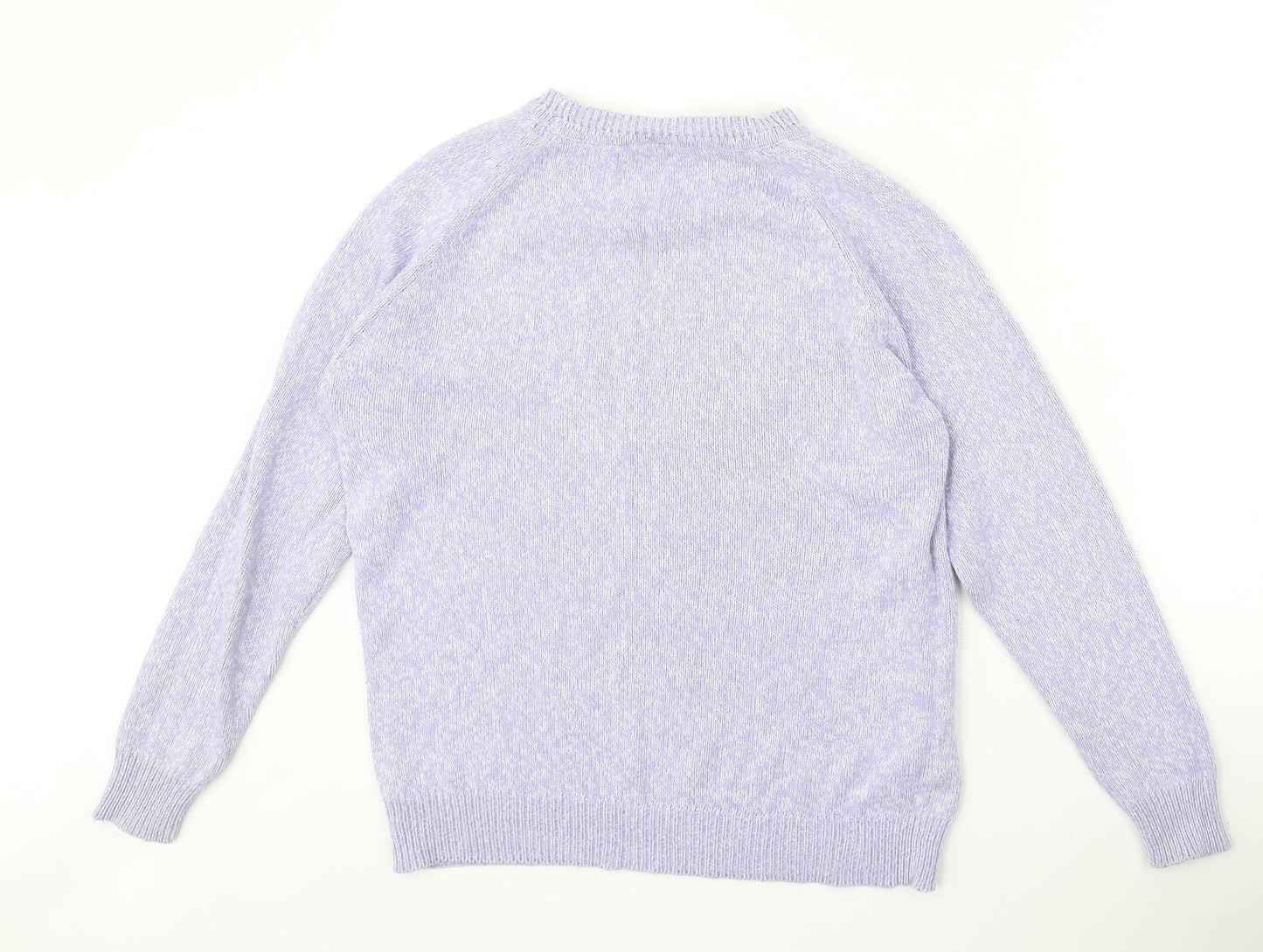 Womens UK Size S Joie De Vivre Purple Pullover Jumper