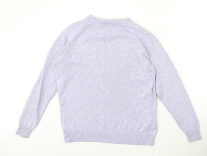 Womens UK Size S Joie De Vivre Purple Pullover Jumper