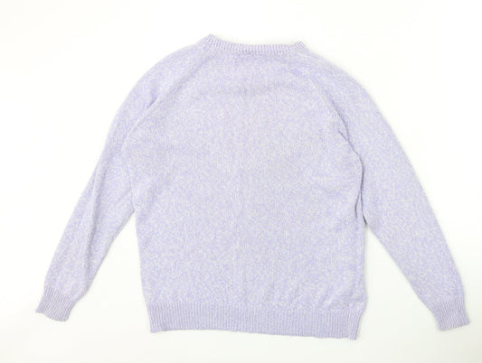 Womens UK Size S Joie De Vivre Purple Pullover Jumper