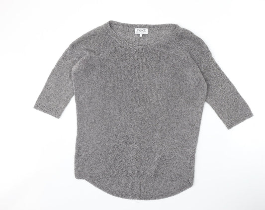 NEXT Womens Grey Round Neck Cotton Pullover Jumper Size 10