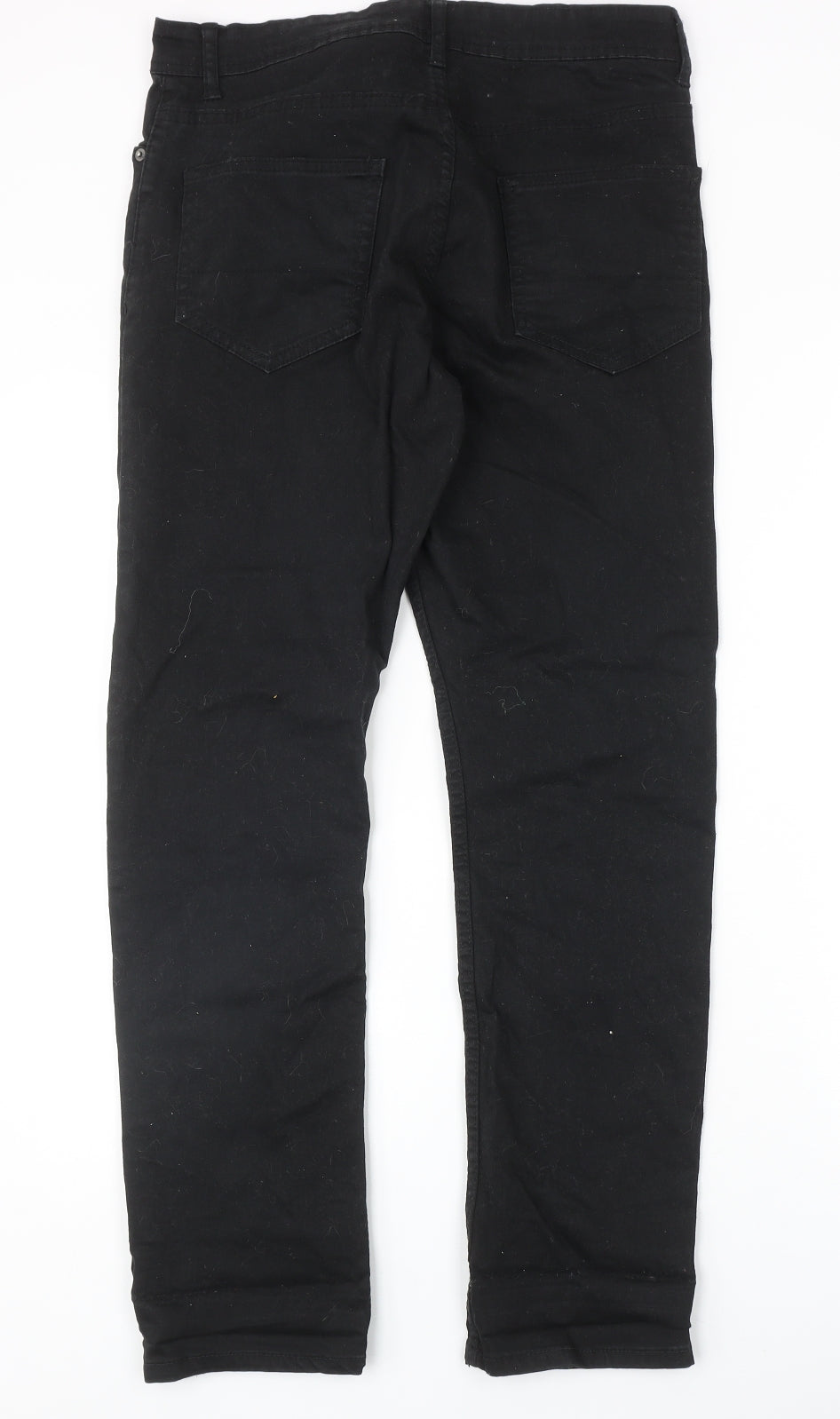 Denim & Co. Womens Black Cotton Straight Jeans Size 30 in Regular Zip
