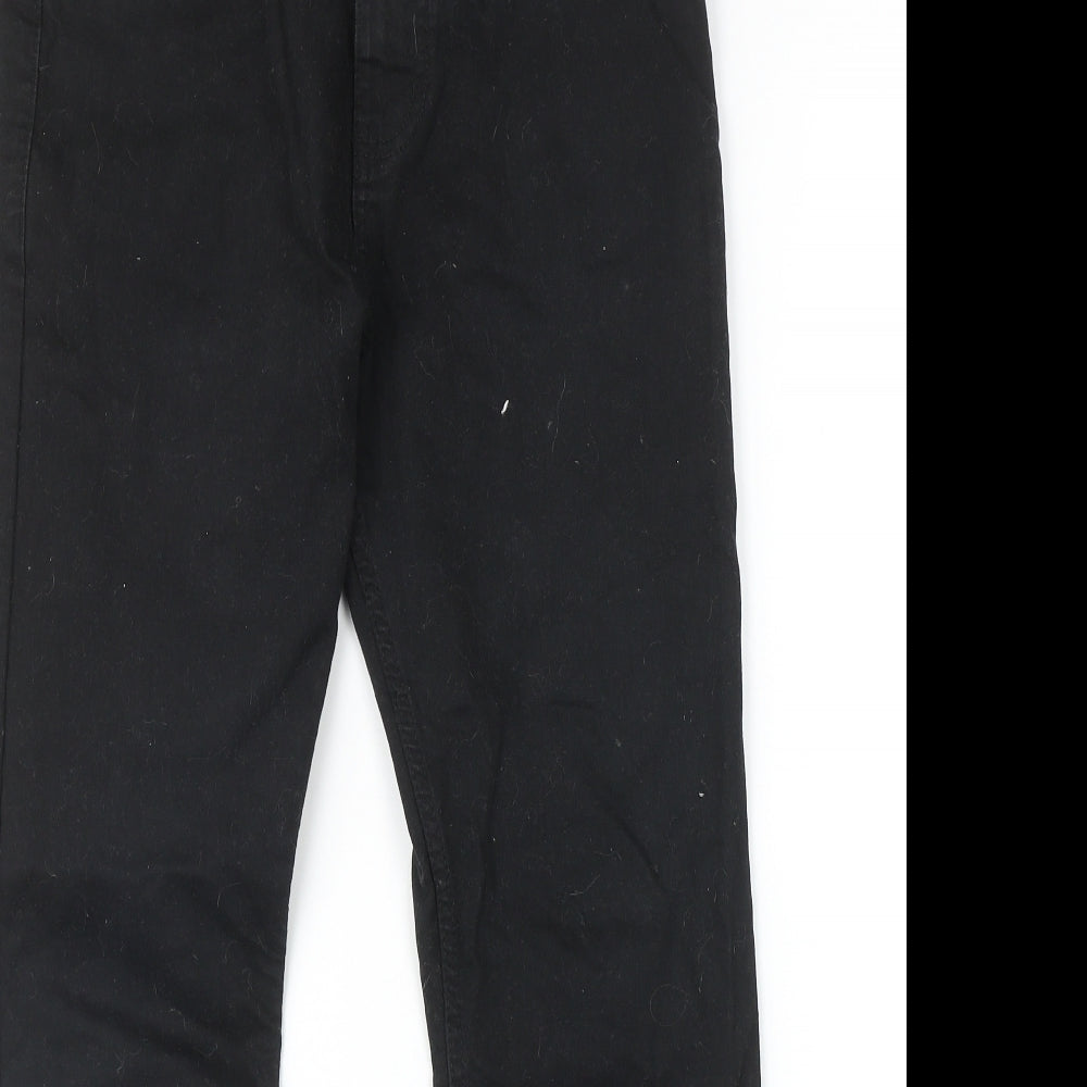 Denim & Co. Womens Black Cotton Straight Jeans Size 30 in Regular Zip