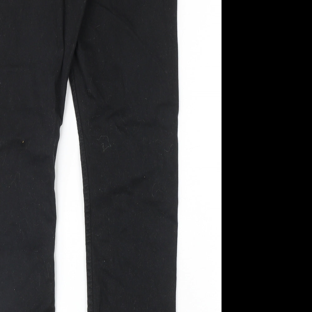 Denim & Co. Womens Black Cotton Straight Jeans Size 30 in Regular Zip