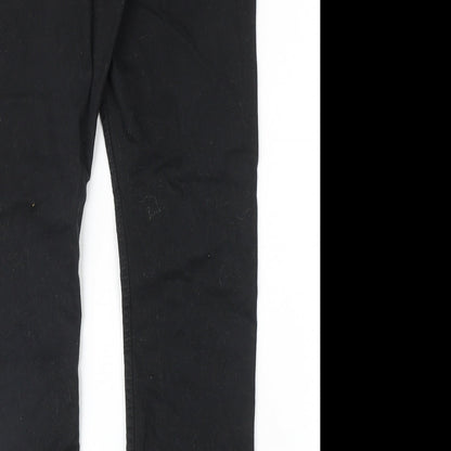 Denim & Co. Womens Black Cotton Straight Jeans Size 30 in Regular Zip