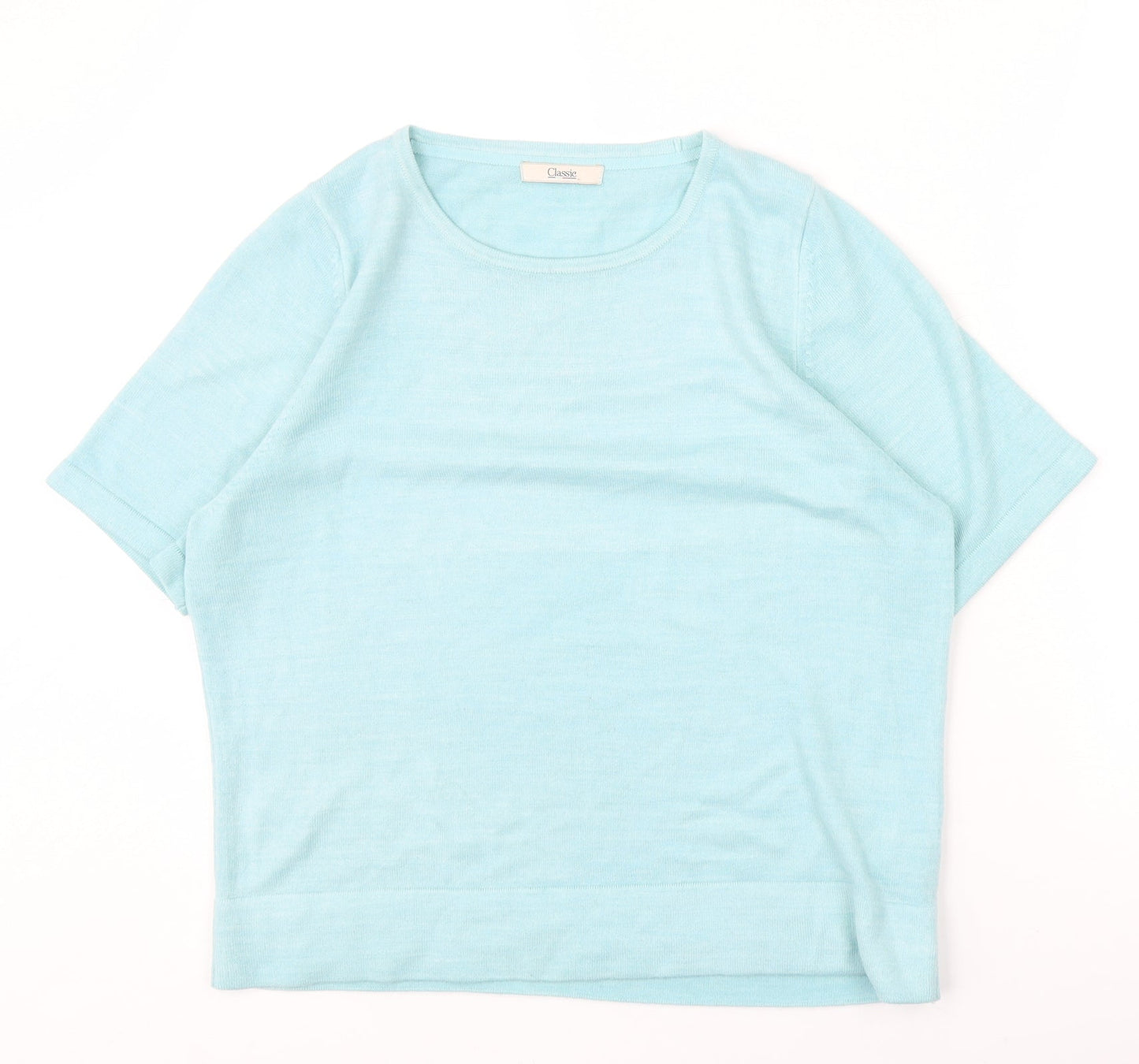 Womens UK Size 14 Marks and Spencer Blue Basic T-Shirt