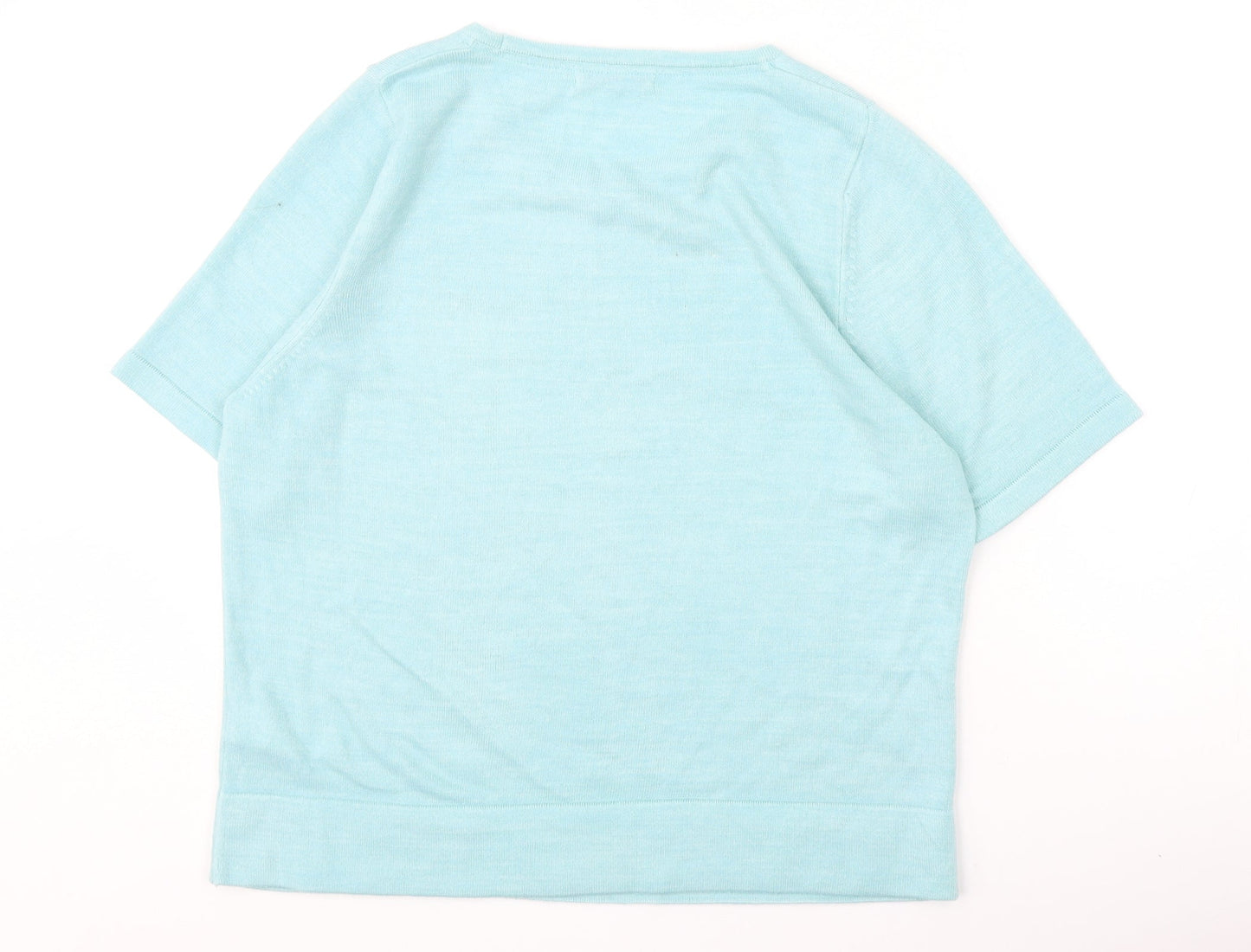 Womens UK Size 14 Marks and Spencer Blue Basic T-Shirt