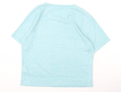 Womens UK Size 14 Marks and Spencer Blue Basic T-Shirt