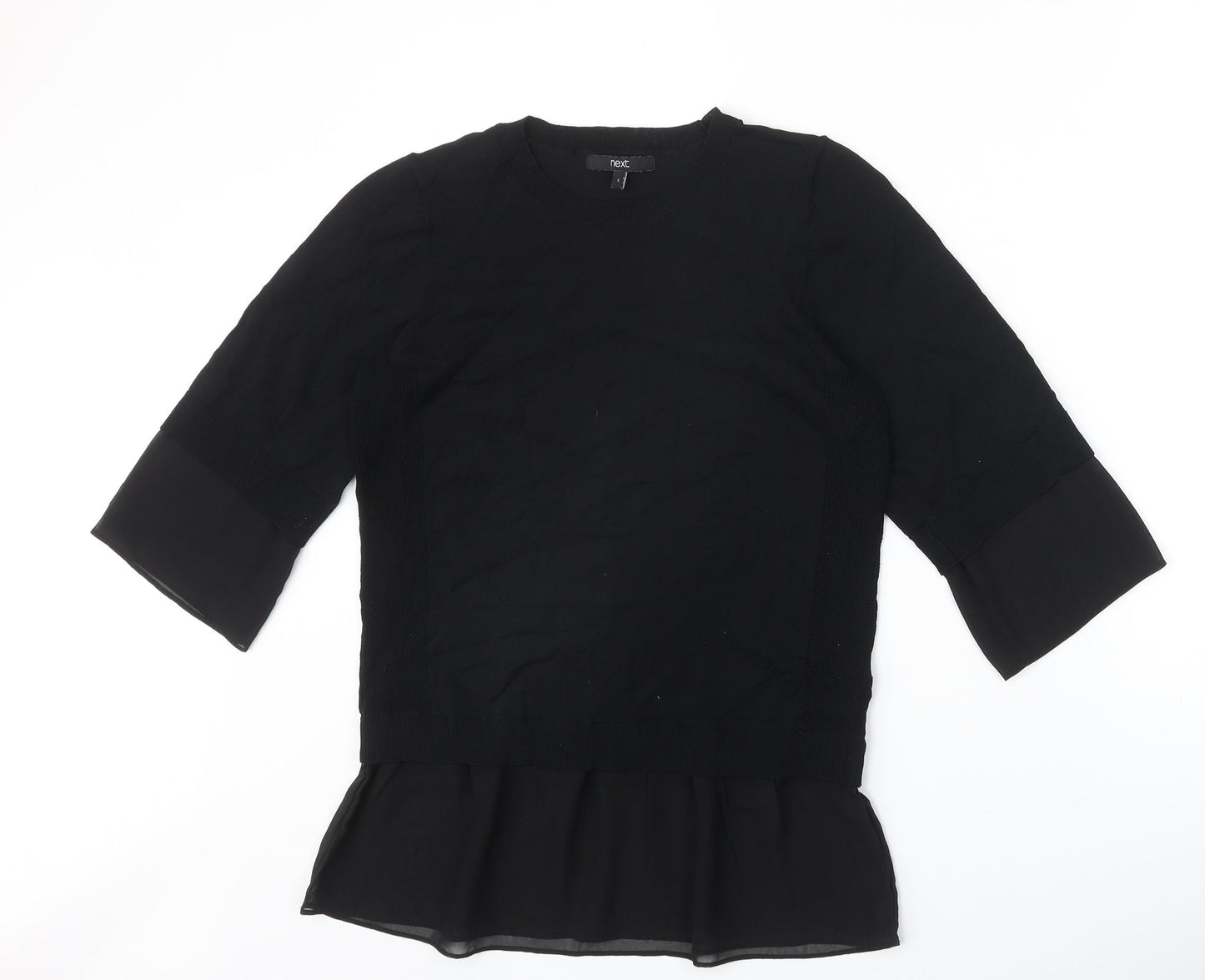 Womens UK Size S NEXT Black Basic Blouse