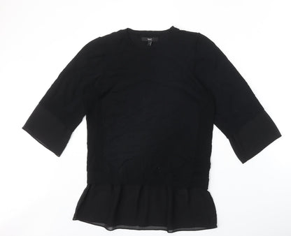 Womens UK Size S NEXT Black Basic Blouse