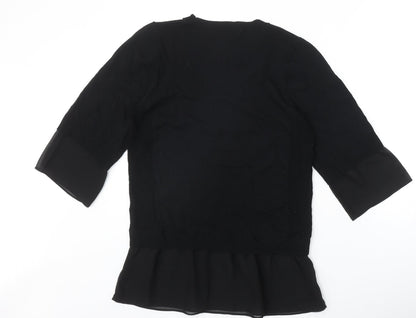 Womens UK Size S NEXT Black Basic Blouse