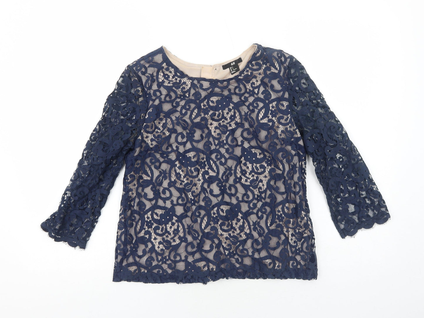 Womens UK Size S H&M Blue Basic Blouse