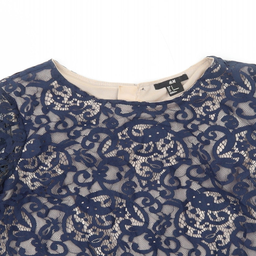 Womens UK Size S H&M Blue Basic Blouse