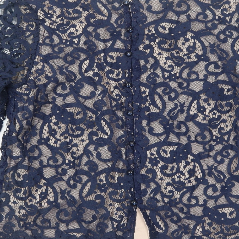 Womens UK Size S H&M Blue Basic Blouse