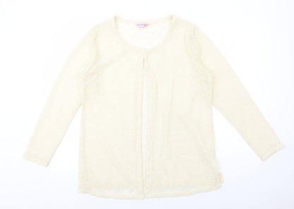 Womens UK Size 14 Michele Hope Ivory Cardigan Jumper