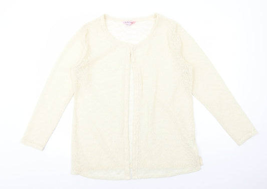 Womens UK Size 14 Michele Hope Ivory Cardigan Jumper