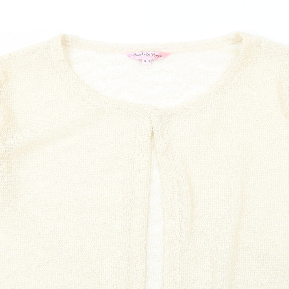 Womens UK Size 14 Michele Hope Ivory Cardigan Jumper