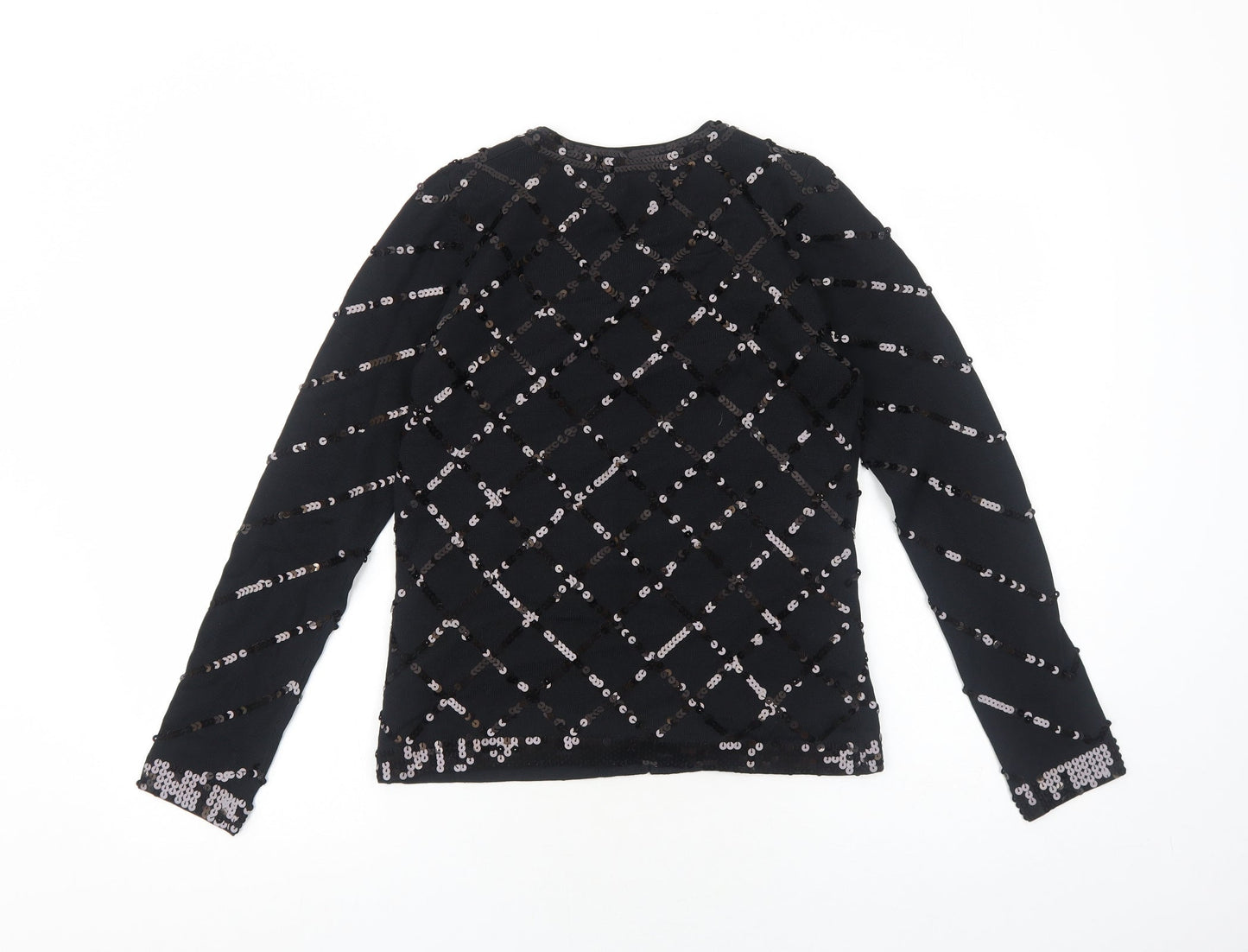 Womens UK Size 8 Preworn Black Cardigan Jumper
