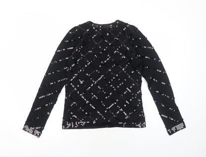Womens UK Size 8 Preworn Black Cardigan Jumper