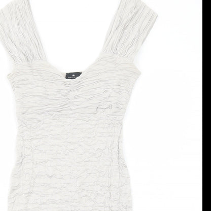 River Island Womens Grey Rayon Shift Size 12 Round Neck Pullover