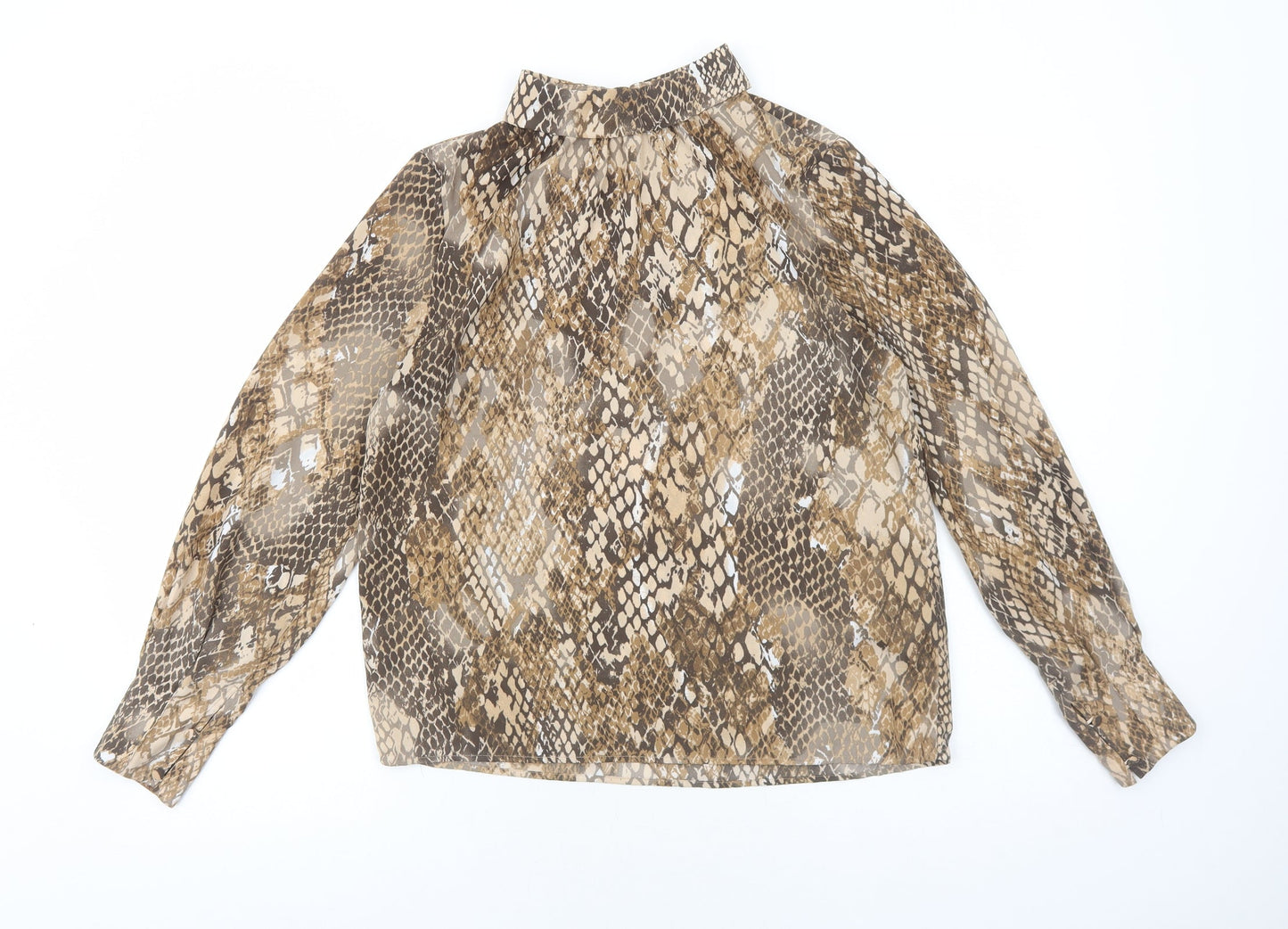 Womens UK Size 10 H&M Brown Basic Blouse