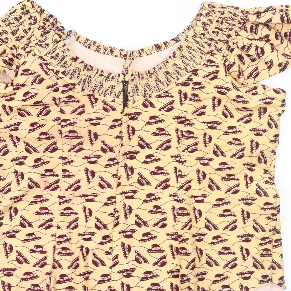 Womens UK Size L Preworn Ivory Basic Blouse