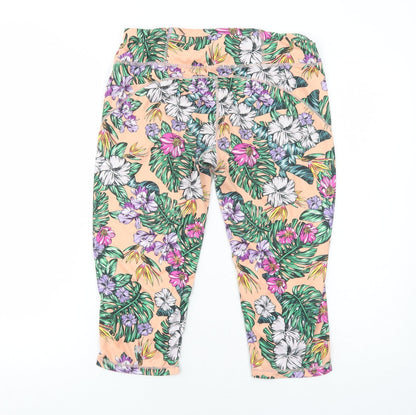 Sweaty Betty Womens Orange Floral Polyamide Cropped Leggings Size L Regular Pullover