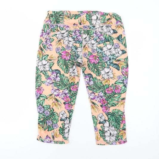 Sweaty Betty Womens Orange Floral Polyamide Cropped Leggings Size L Regular Pullover