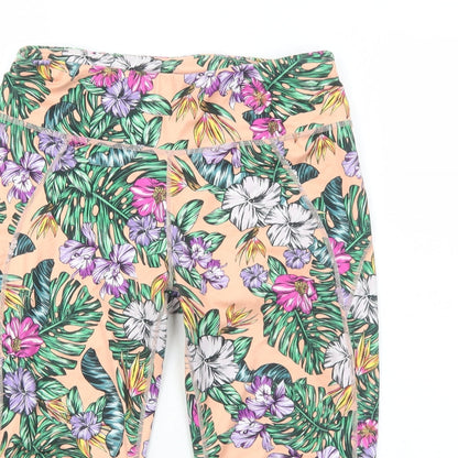 Sweaty Betty Womens Orange Floral Polyamide Cropped Leggings Size L Regular Pullover