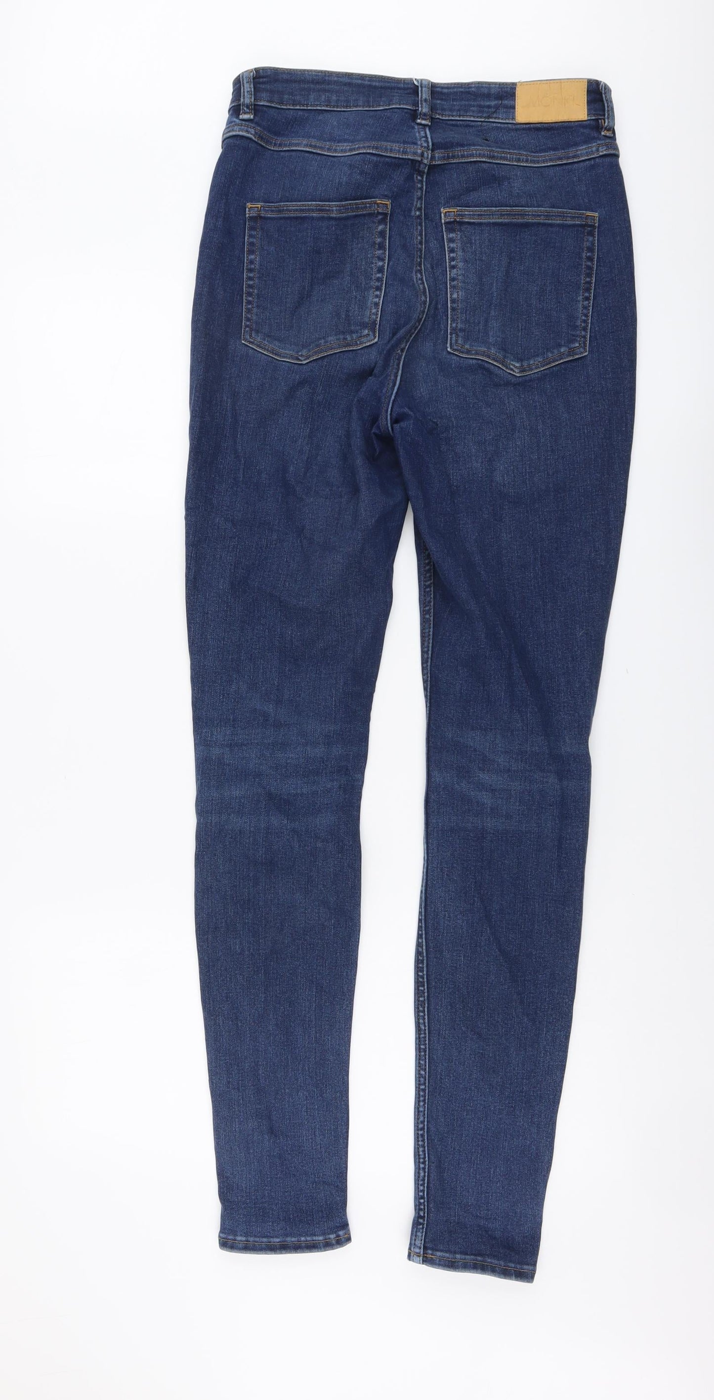 Monki Womens Blue Cotton Skinny Jeans Size 31 in L32 in Regular Button