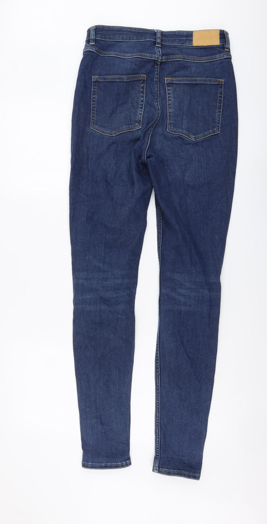 Monki Womens Blue Cotton Skinny Jeans Size 31 in L32 in Regular Button