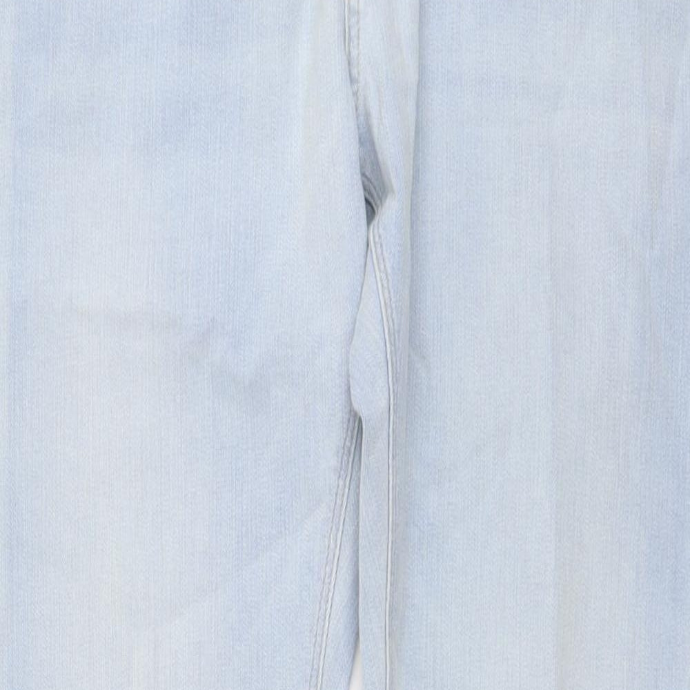 Marks and Spencer Mens Blue Cotton Skinny Jeans Size 32 in L31 in Regular Button