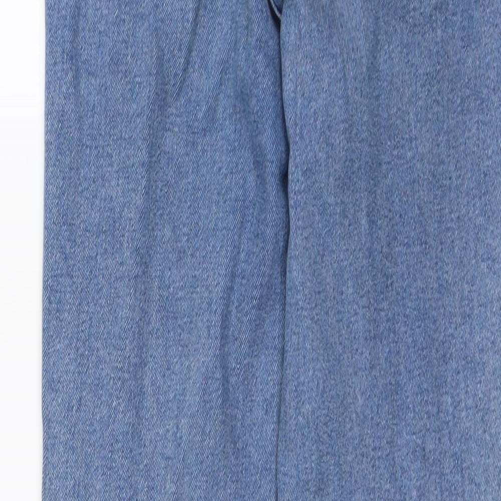 New Look Womens Blue Cotton Skinny Jeans Size 6 L25 in Relaxed Button