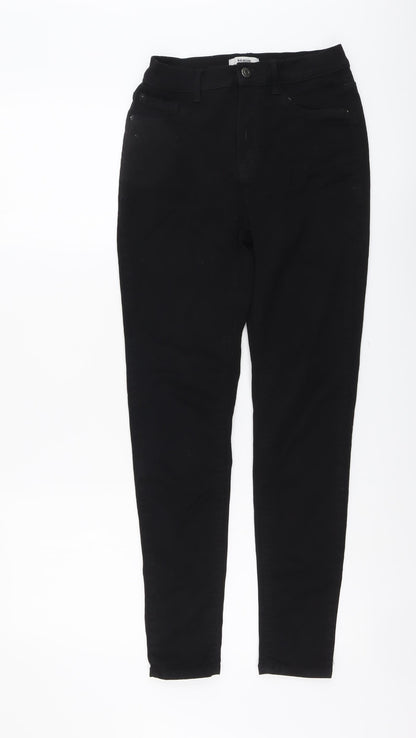 Kensie Womens Black Cotton Skinny Jeans Size 4 L27 in Regular Button