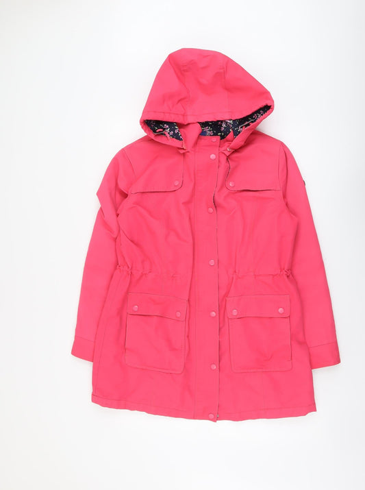 Cotton Traders Womens Pink Pea Coat Coat Size 12 Zip - Hooded