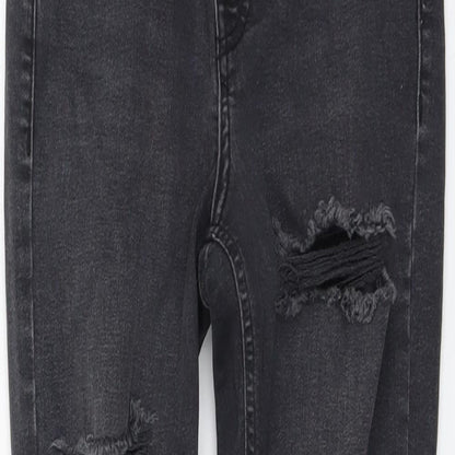 Topshop Womens Grey Cotton Skinny Jeans Size 24 in L25 in Regular Button