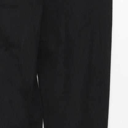 Preworn Girls Black Cotton Skinny Jeans Size 12 Years Regular Button - Distressed
