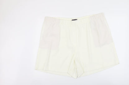Marks and Spencer Womens Ivory Polyester Basic Shorts Size 24 L5 in Regular Pull On